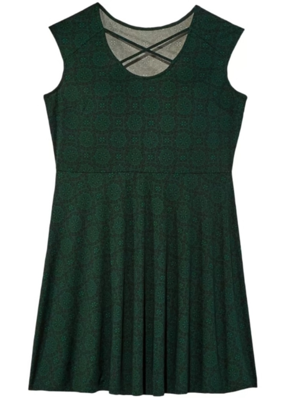 NWT Meri Skye Ceram Criss Cross Neck Fit and Flare Dress